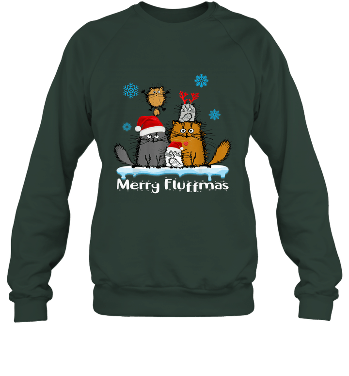 Cat Merry Fluffmas Best Gift Idea Christmas Unisex Crewneck Sweatshirt
