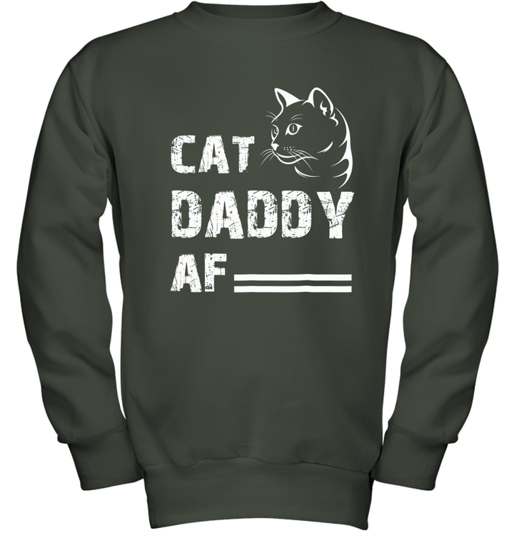 Cat Daddy AF Youth Crewneck Sweatshirt