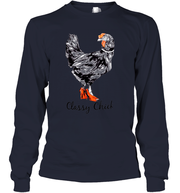 Classy Chick Funny, Cute Chicken Hen Humor Chiken Youth Long Sleeve