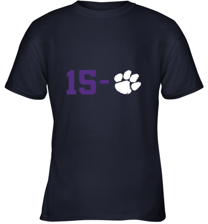 Clemson 15 0 2018 2019 National Champs Youth T-Shirt