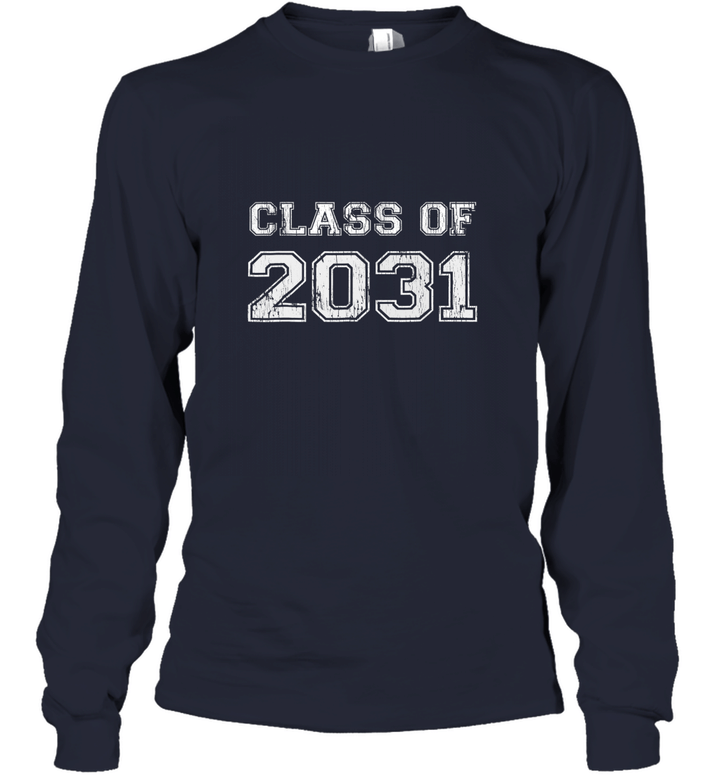Class Of 2031 T Shirt  Graduate Kindergarten Seniors Youth Long Sleeve