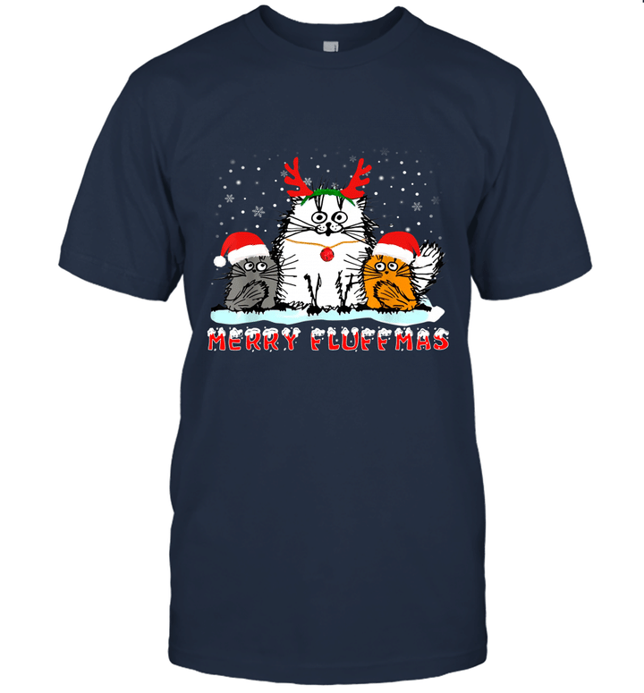 Christmas Cute Santa Cat Merry Fluffmas Unisex T-Shirt