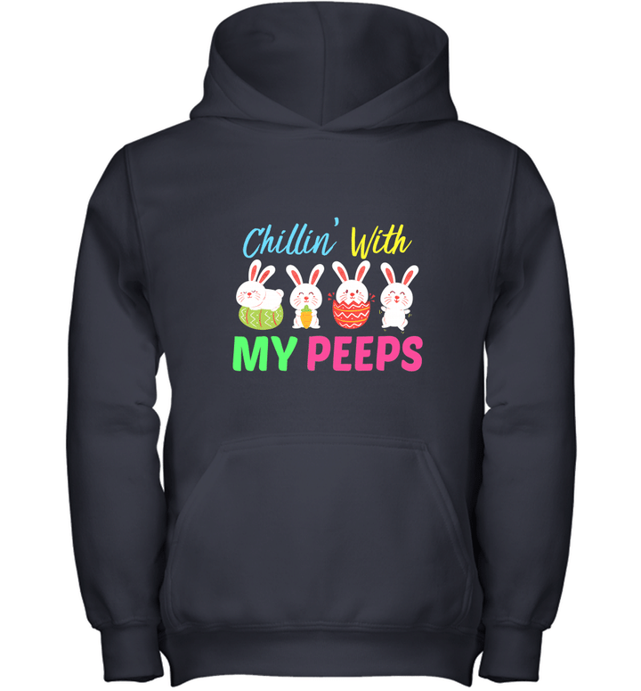 Chillin' With My Peeps Easter Bunny Youth Hoodie