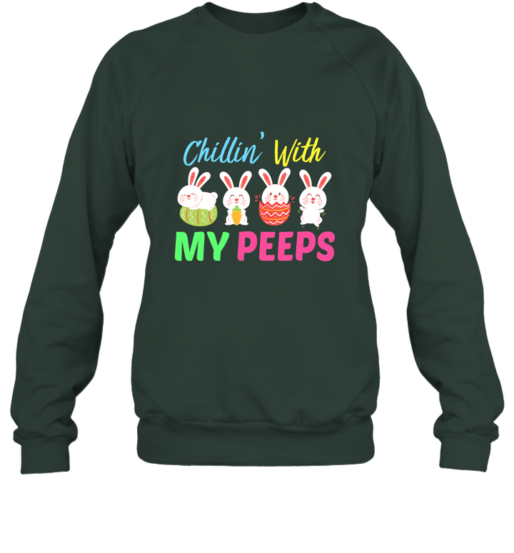 Chillin' With My Peeps Easter Bunny Unisex Crewneck Sweatshirt