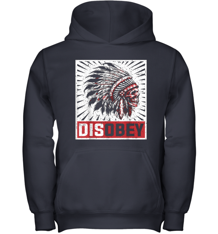 Chiefin's solemn skullcap disobey Native Youth Hoodie