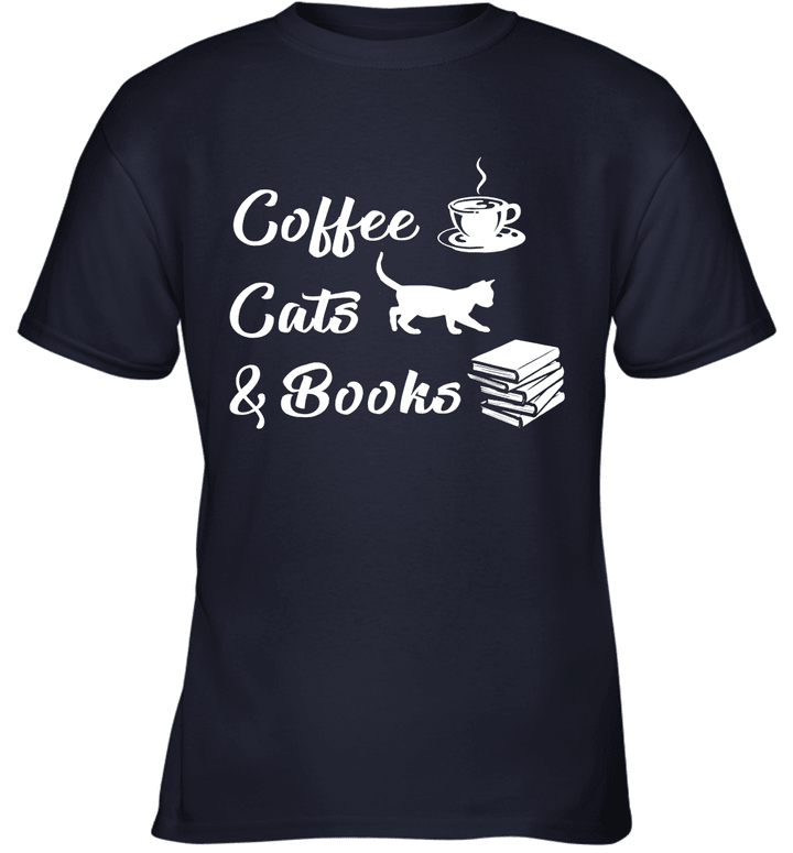 Coffee, Cat and Book Youth T-Shirt