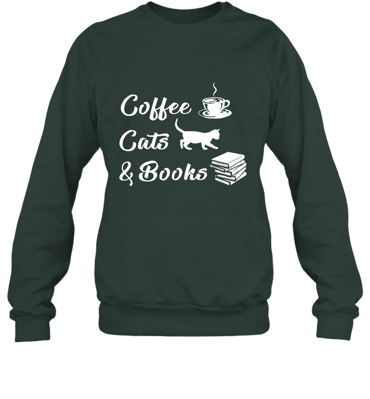 Coffee, Cat and Book Unisex Crewneck Sweatshirt