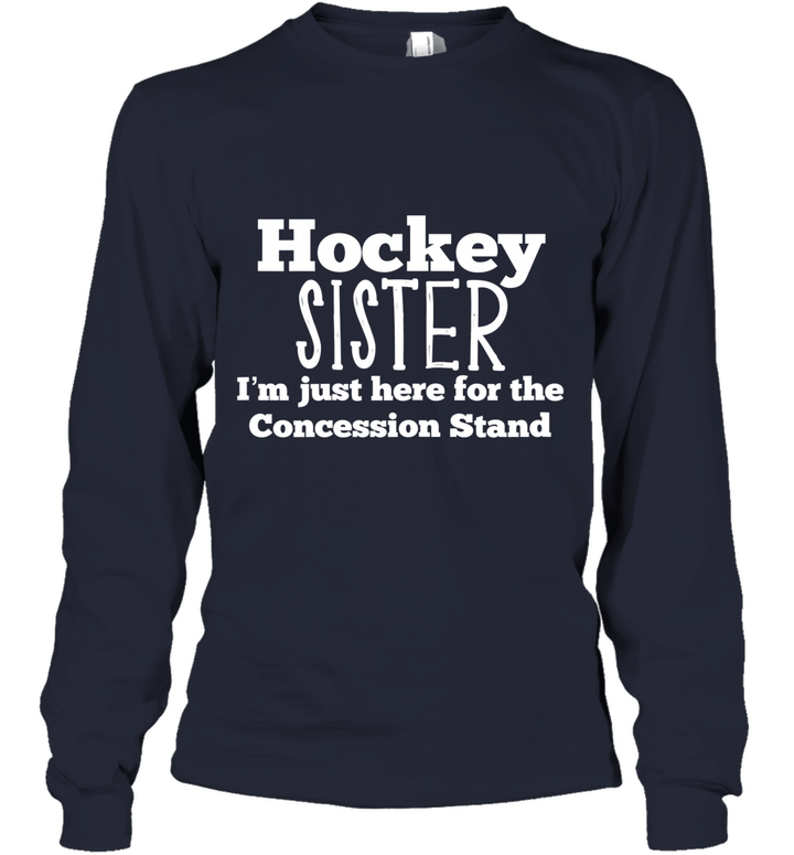 Funny Hockey Sister Girls Shirt Sibling Daughter Son Game Youth Long Sleeve