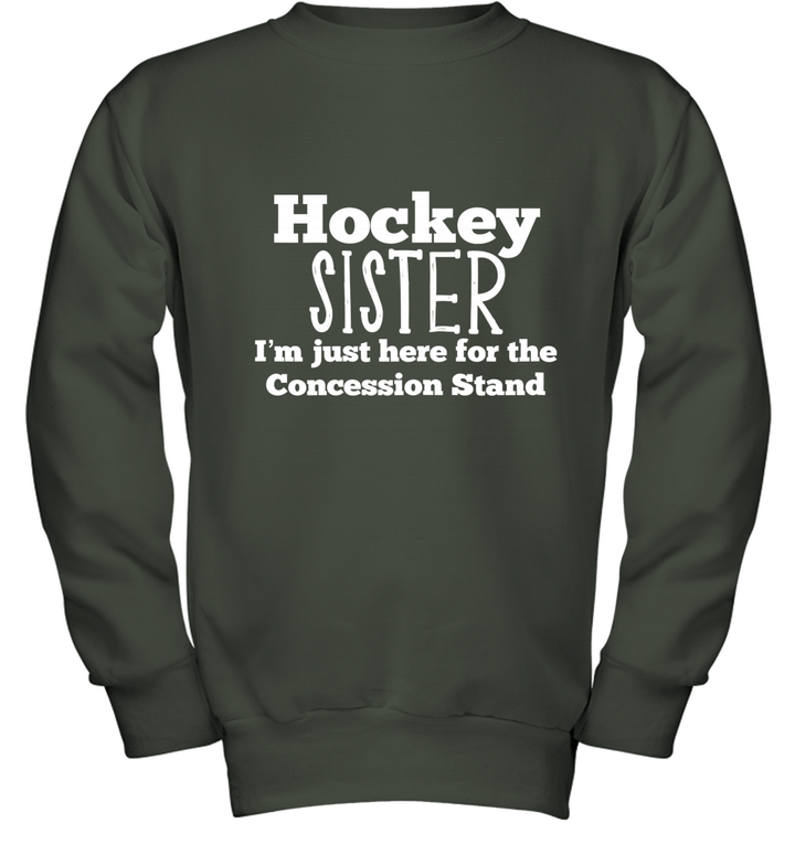 Funny Hockey Sister Girls Shirt Sibling Daughter Son Game Youth Crewneck Sweatshirt