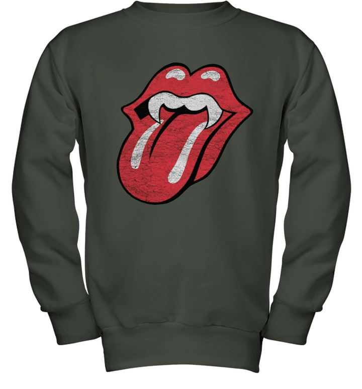 Rolling Stones Men's Vampire Tongue T Shirt Youth Crewneck Sweatshirt