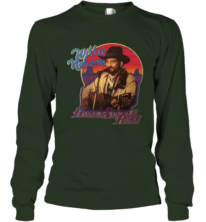VTG 80s Willie Nelson T Shirt Honeysuckle Rose Country Music Concert Unisex Long Sleeve