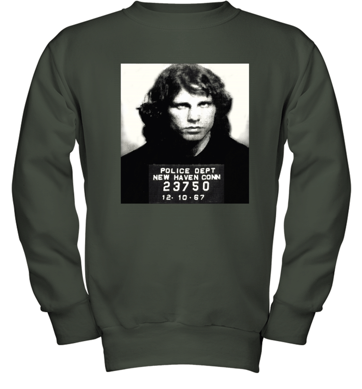 Vtg. Jim Morrison Mugshot Youth Crewneck Sweatshirt