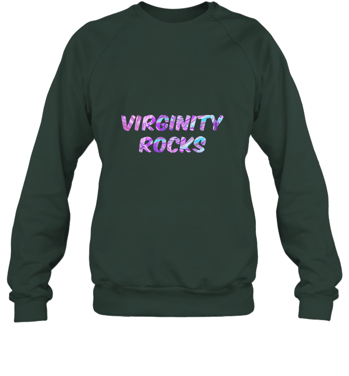 Virginity Rocks Colorful Funny Cool Letters Unisex Crewneck Sweatshirt
