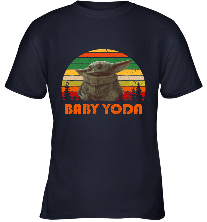 Vintage Baby Yoda Merry Christmas Youth T-Shirt