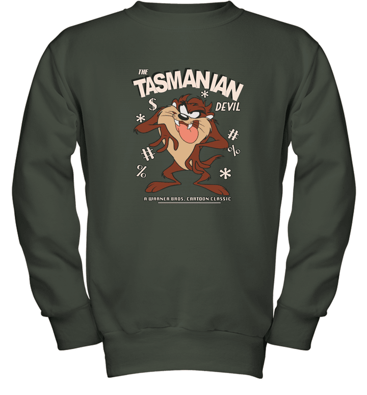 Vintage Tasmanian Devil Youth Crewneck Sweatshirt
