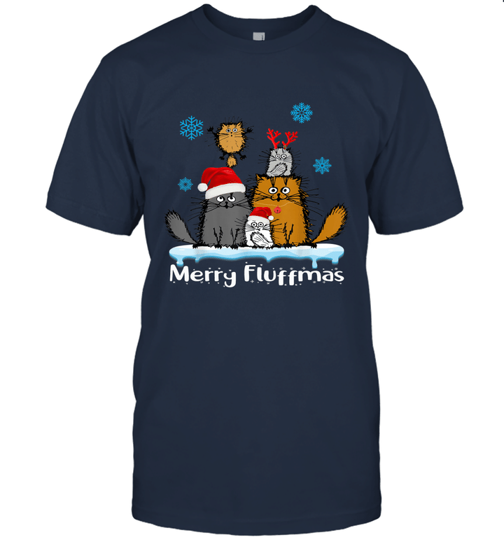 Cat Merry Fluffmas Best Gift Idea Christmas Unisex T-Shirt