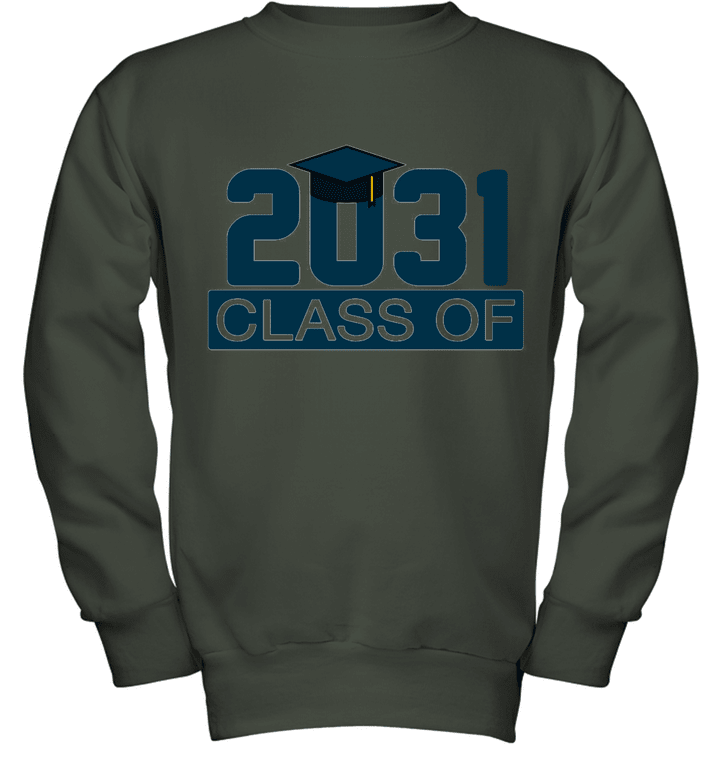Class of 2031 Grow With Me Youth Crewneck Sweatshirt