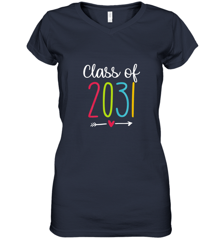 Class of 2031 Shirt First Day of Kindergarten T shirt Women V-Neck