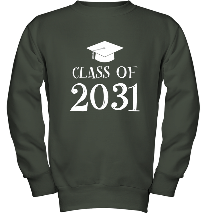 Class of 2031 Grow With Me First Day of School Shirt Youth Crewneck Sweatshirt