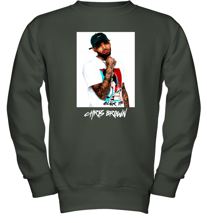 Chris Brown Black Pyramid Youth Crewneck Sweatshirt