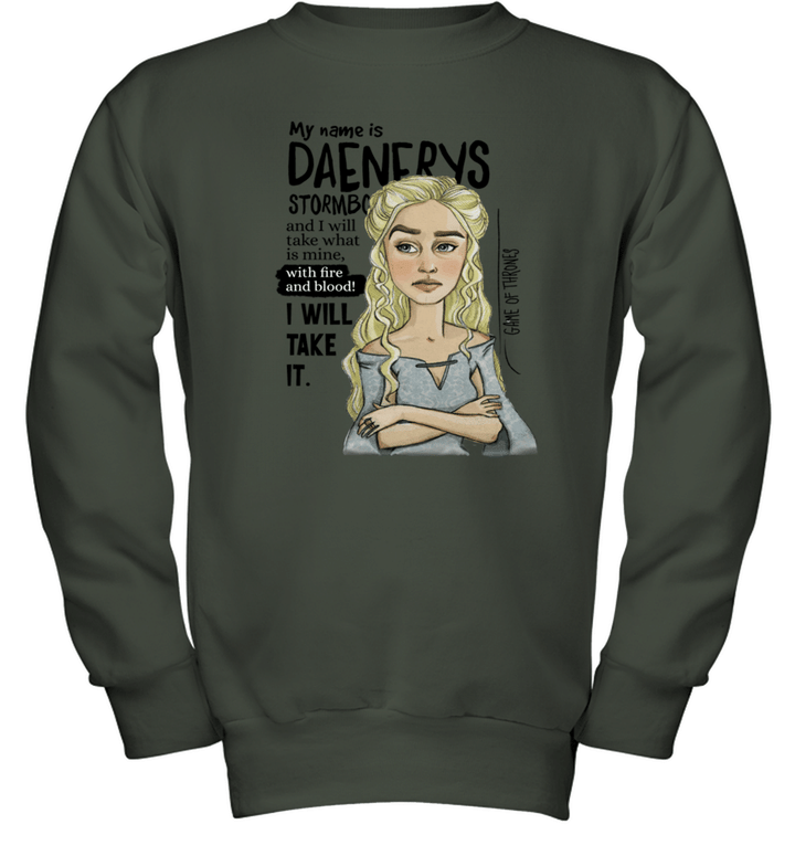 Daenerys Stormbo  GOT Youth Crewneck Sweatshirt