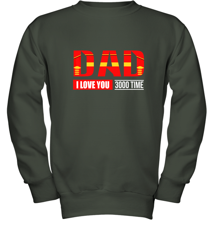 Dad I Love You 3000 Iron Man Stark Avengerss Youth Crewneck Sweatshirt