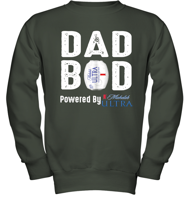Dad BOD Powered by Michelob Ultra Youth Crewneck Sweatshirt