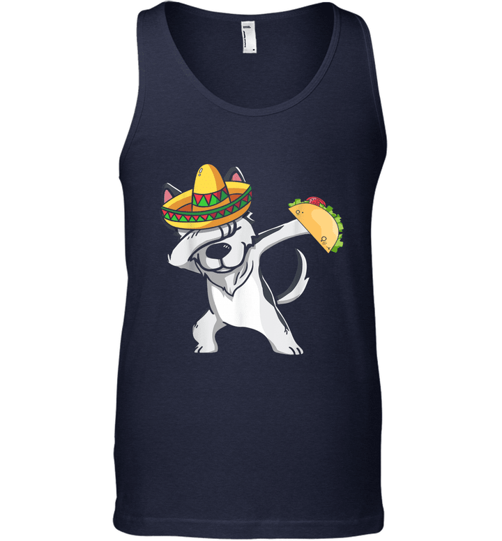Dabbing Husky Cinco de Mayo Shirt Gifts Mexican Fiesta Tank Top