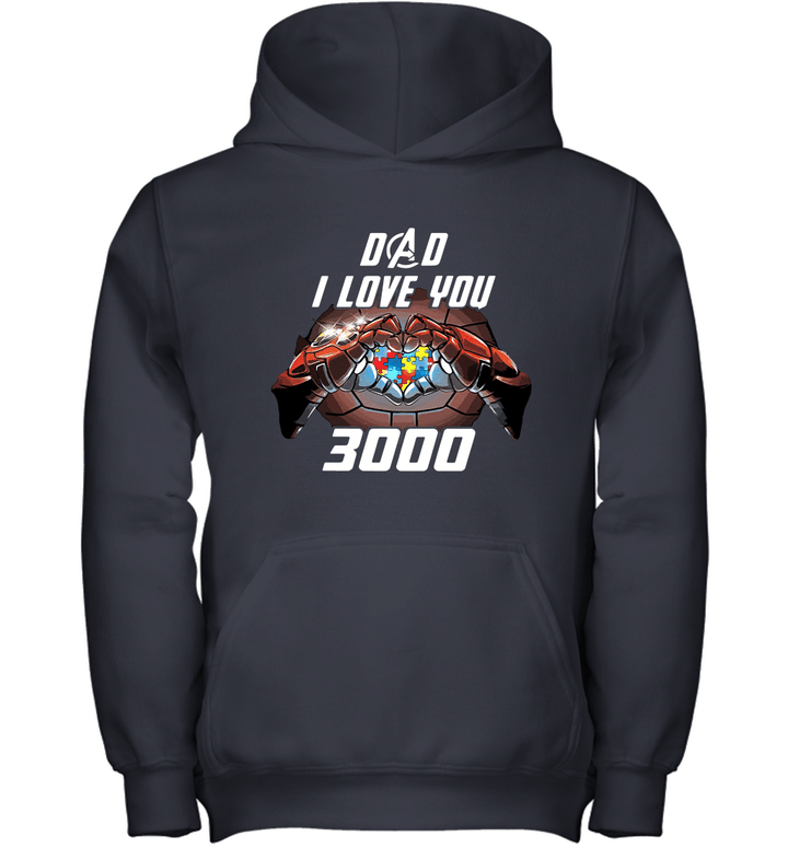 Dad I Love You 3000 Autism Youth Hoodie