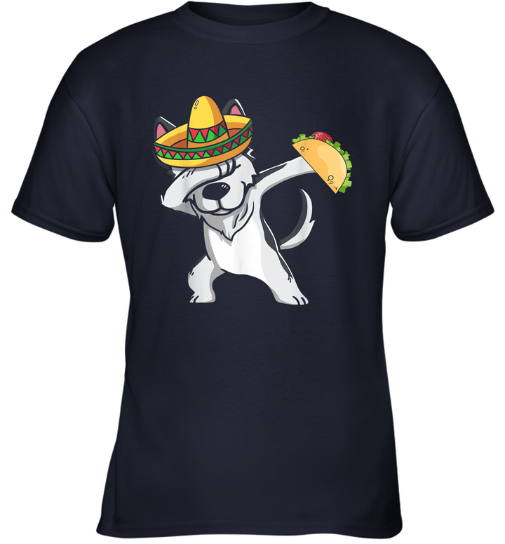 Dabbing Husky Cinco de Mayo Shirt Gifts Mexican Fiesta Youth T-Shirt