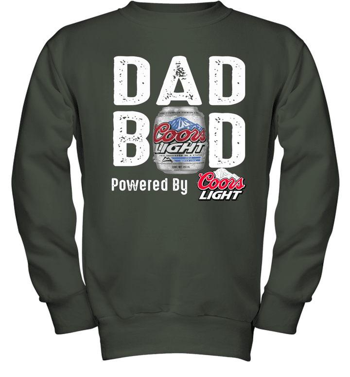 Dad Bob Powered by Coors Light Youth Crewneck Sweatshirt