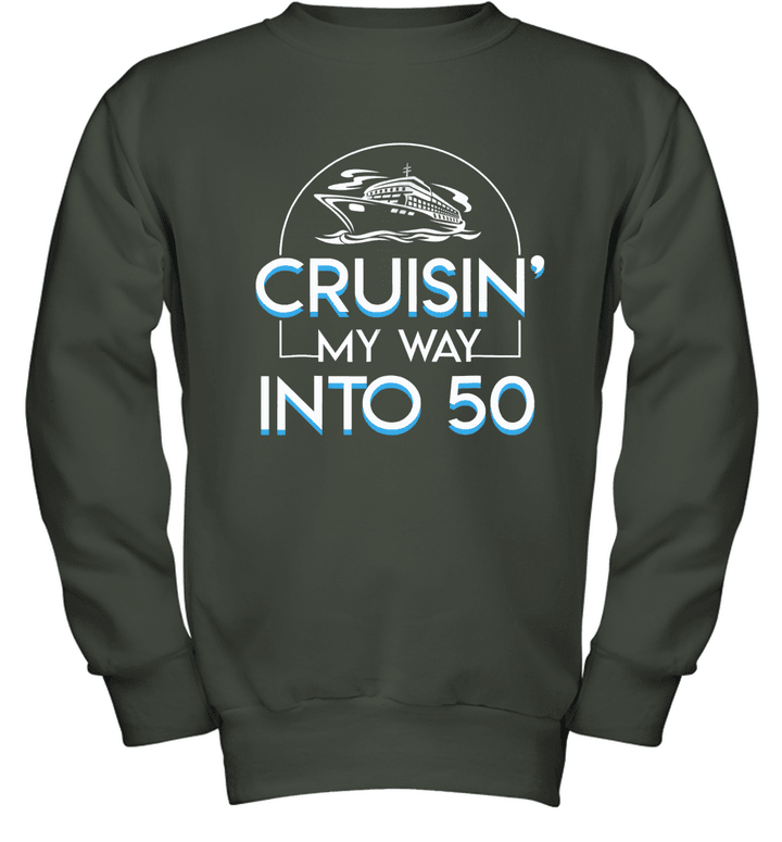 Cruisin into 50 Youth Crewneck Sweatshirt