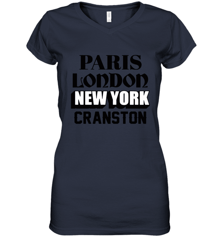 Cranston Paris London Newyork City World Travel Women V-Neck