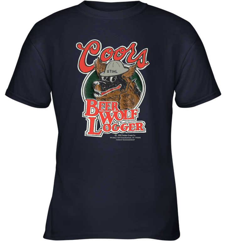 Coors Beer Wolf Logger Youth T-Shirt