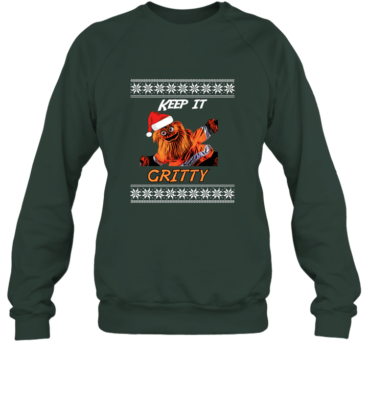 Cool Keep It Gritty Philly Flyers funny Christmas T Shirt Unisex Crewneck Sweatshirt