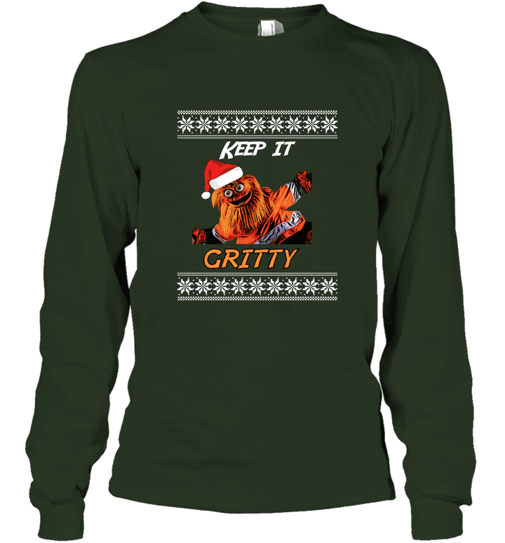 Cool Keep It Gritty Philly Flyers funny Christmas T Shirt Unisex Long Sleeve