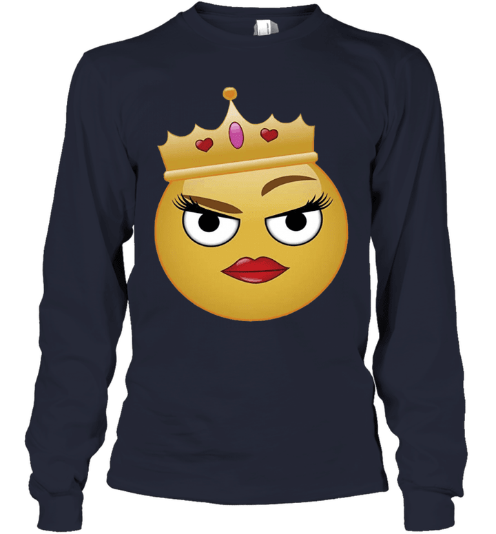 Cool And Sassy Funny Flirting Queen Emoji Youth Long Sleeve