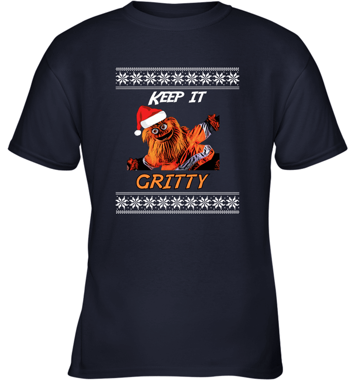 Cool Keep It Gritty Philly Flyers funny Christmas T Shirt Youth T-Shirt