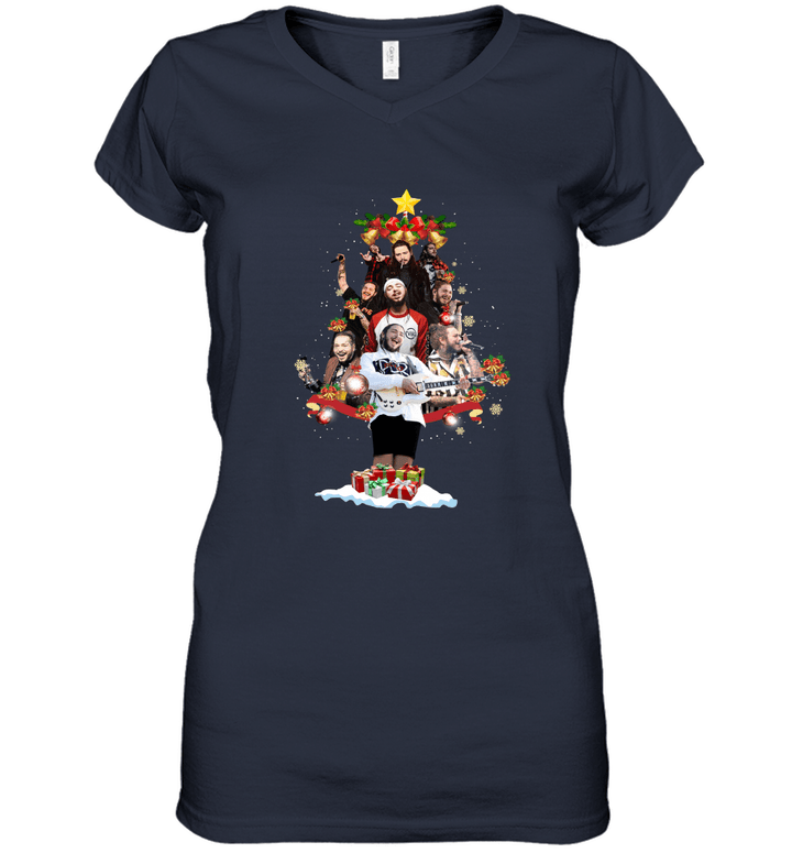 Cool Xmas Home Malone Tree Gift For Christmas Women V-Neck