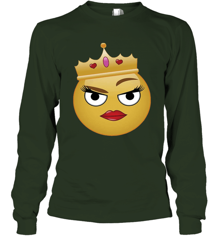 Cool And Sassy Funny Flirting Queen Emoji Unisex Long Sleeve