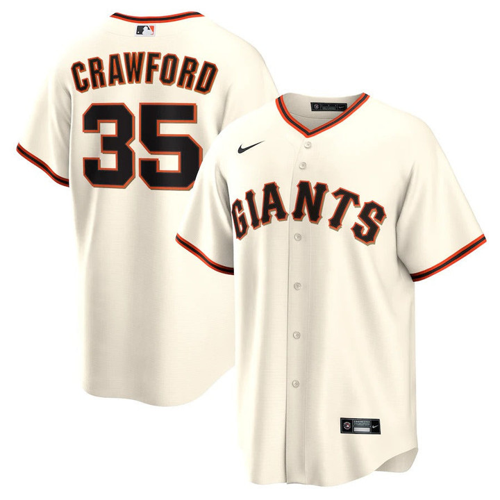Men's San Francisco Giants Brandon Crawford Nike Cream Home Replica Player Name Jersey