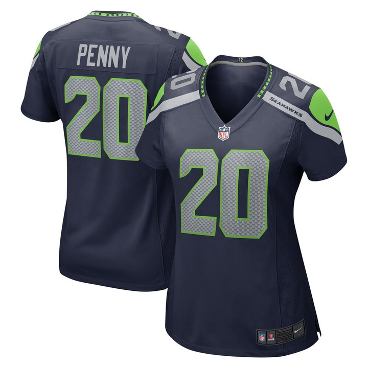 Women's Seattle Seahawks Rashaad Penny Nike College Navy Game Jersey