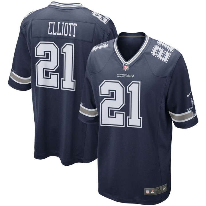 Men's Dallas Cowboys Ezekiel Elliott Nike Navy Game Team Jersey