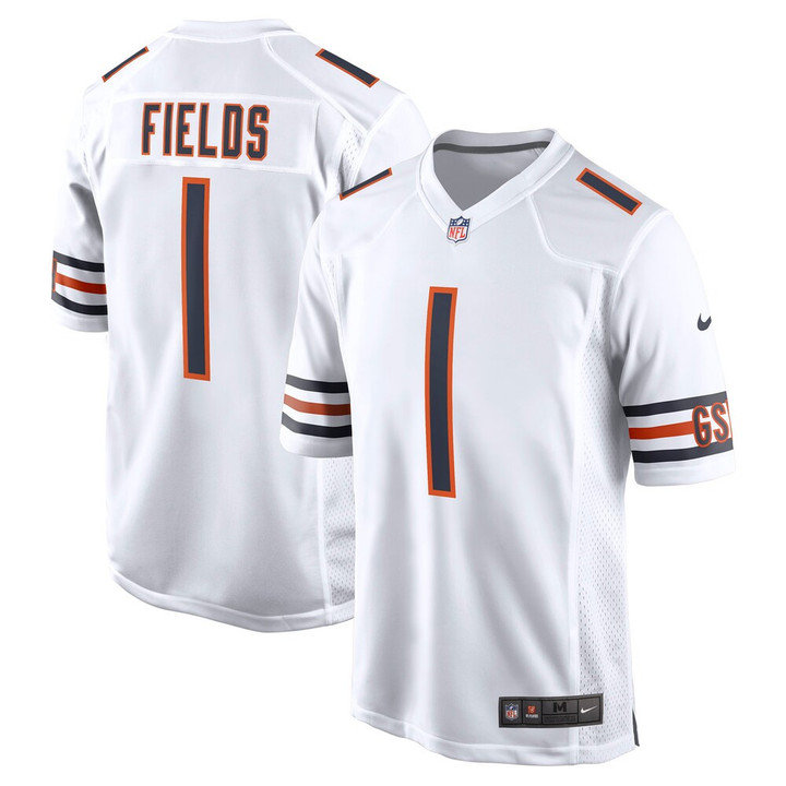 Men's Chicago Bears Justin Fields Nike White Player Game Jersey