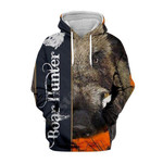 Boar Hunter Print 3d hoodie