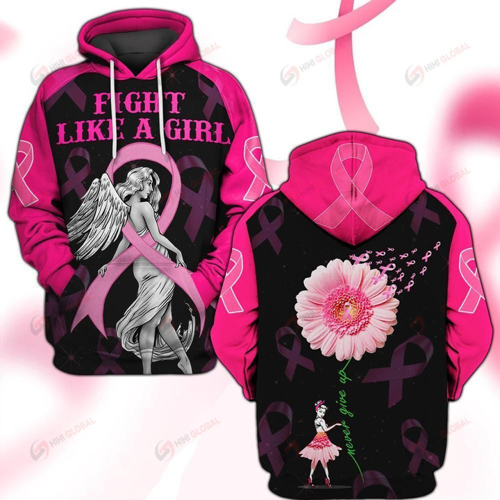 Hihi Store hoodie S / Hoodie Breast Cancer Awareness Fight Like a Girl 081203