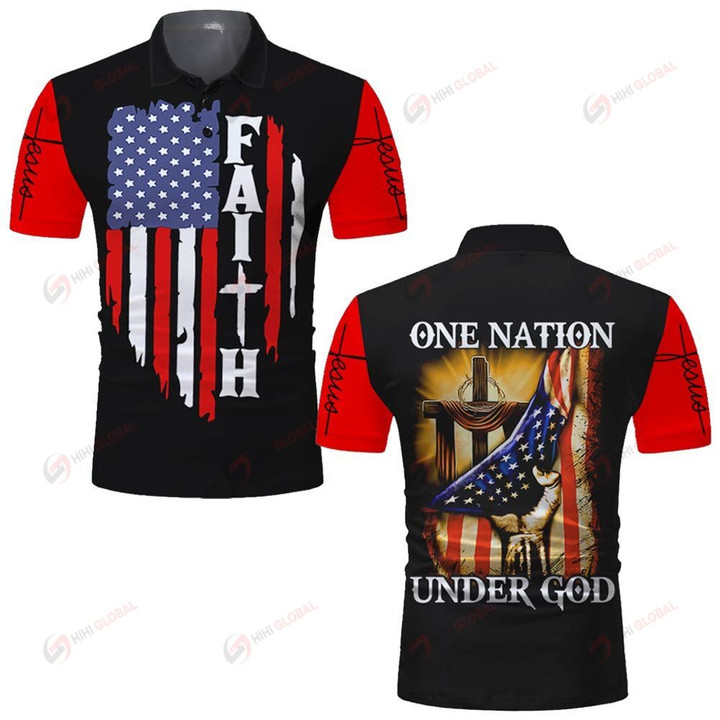 Faith American Flag Jesus One Nation under God ALL OVER PRINTED SHIRTS DH061906