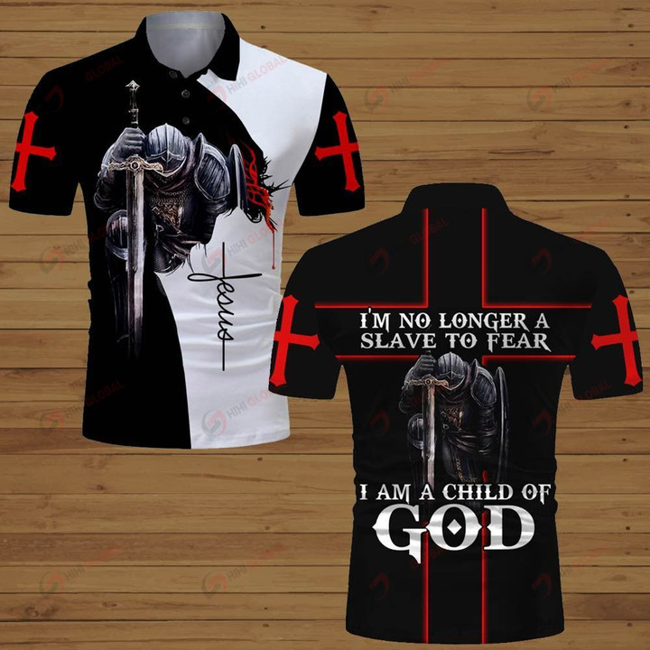 I'm no longer a slave to fear I am a child of God knight Christian Jesus  ALL OVER PRINTED SHIRTS DH062002