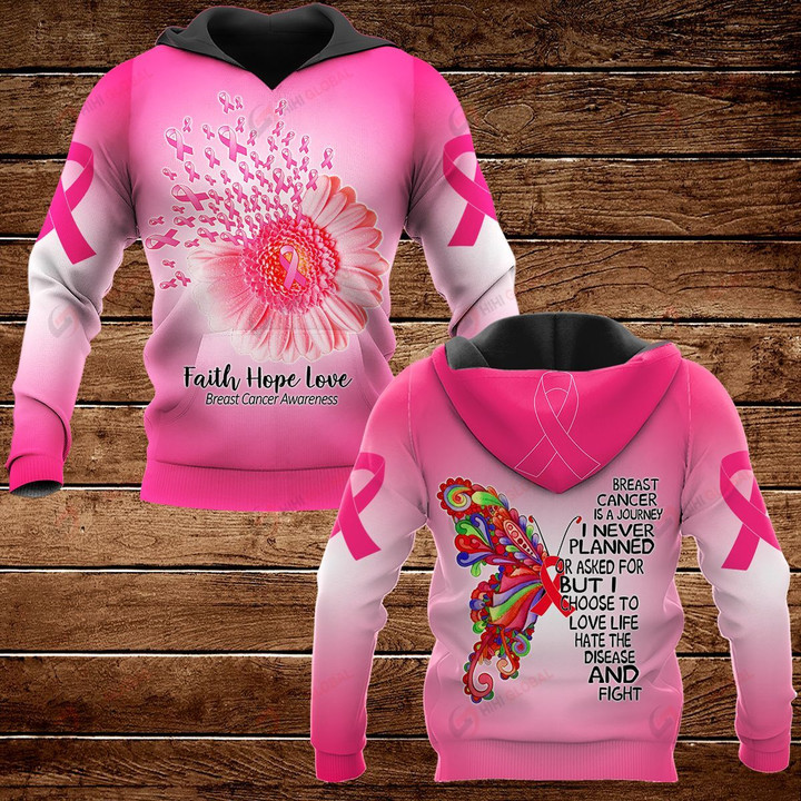 Faith Hope Love Breast Cancer Awareness ALL OVER PRINTED SHIRTS