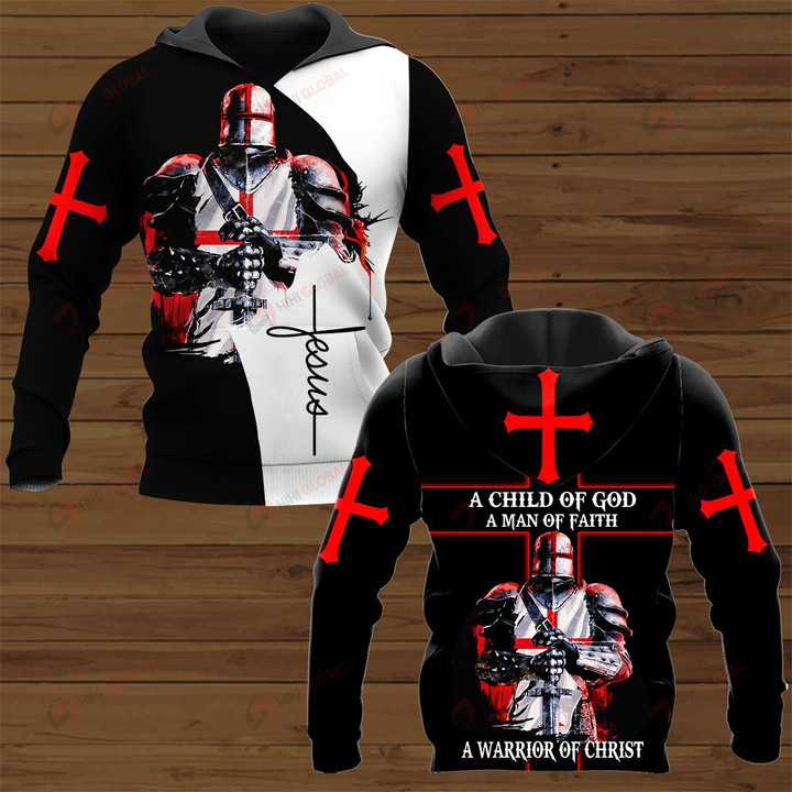 A child of God A man of Faith A warrior of Christ ALL OVER PRINTED SHIRTS